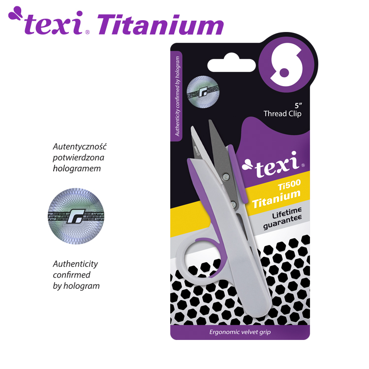TEXI TITANIUM Ti500 - 5" (12 cm) Titanium coated thread clip - 1 5" (12 cm) Titanium coated thread clip