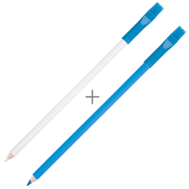 Pencil for fabrics: white + color