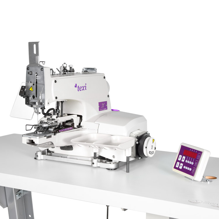 TEXI X PREMIUM EX - Button sewing machine with electronic selection of stitches number and built-in AC Servo motor - complete sewing machine with 2 years warranty - 2 Button sewing machine with electronic selection of stitches number and built-in AC Servo motor - complete sewing machine with 2 years warranty