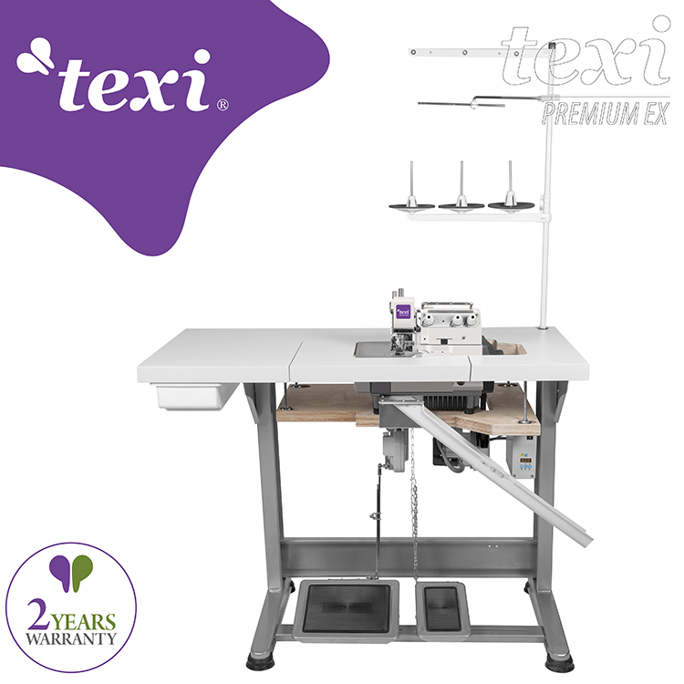 TEXI TRE ORLO 15 PREMIUM EX - 3-threads overlock machine for very narrow and dense overedging (hemstitch) with AC Servo motor - complete sewing machine with 2 years warranty - 1 3-threads overlock machine for very narrow and dense overedging (hemstitch) with AC Servo motor - complete sewing machine with 2 years warranty