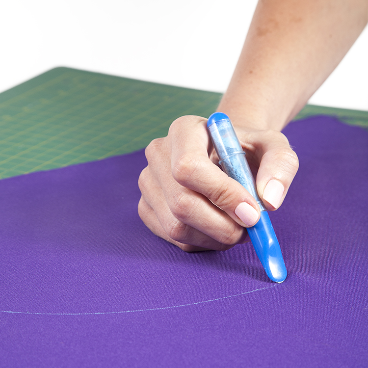 Tailor chalk pen with applicator, blue color