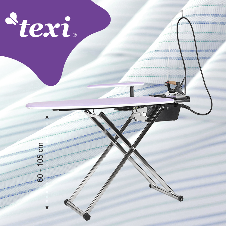 TEXI SMART S+B SET - Ironing table with automatic steam generator, iron, steam brush and anti-shine PTFE shoe - 2 Ironing table with automatic steam generator, iron, steam brush and anti-shine PTFE shoe