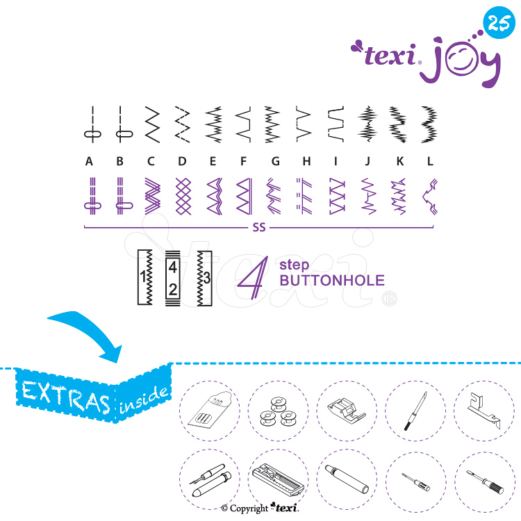 TEXI JOY 25 - Multifunctional mechanical sewing machine, 25 stitches - 4 Multifunctional mechanical sewing machine, 25 stitches