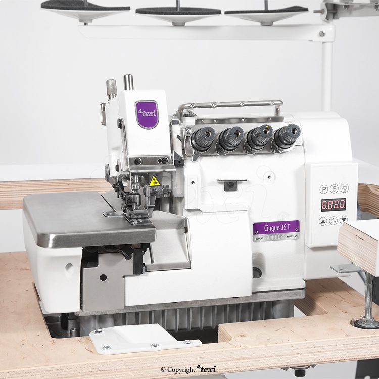 TEXI CINQUE 35 T PREMIUM EX - 5-thread, mechatronic overlock machine with needles positioning - complete machine - 2 years warranty - 3 5-thread, mechatronic overlock machine with needles positioning - complete machine - 2 years warranty