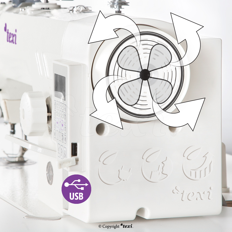 TEXI TRONIC 6 PREMIUM EX - Automatic lockstitch machine for light and medium materials, with built-in AC Servo motor and control box - complete machine - 4 Automatic lockstitch machine for light and medium materials, with built-in AC Servo motor and control box - complete machine