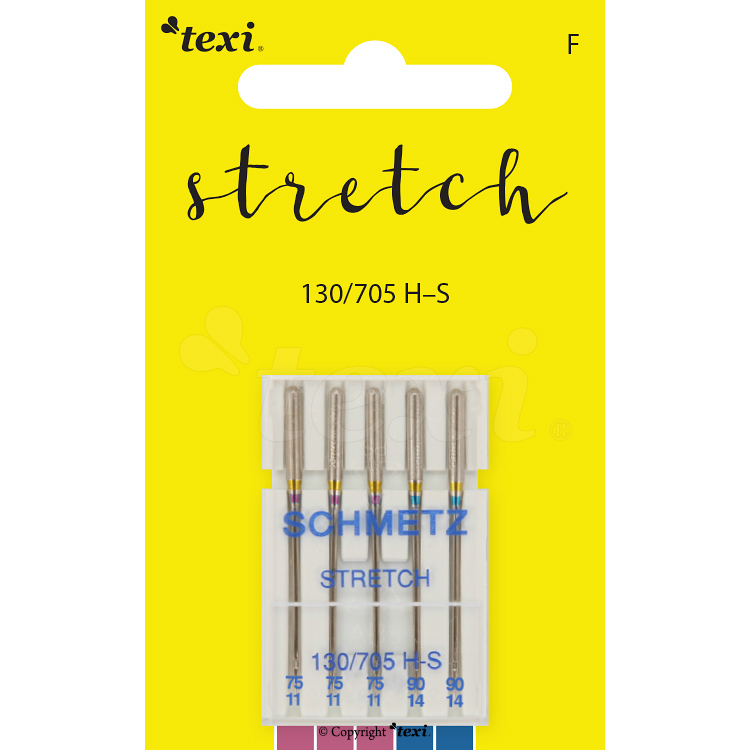 Stretch needles for household machines, 5 pcs, size 75x3, 90x2