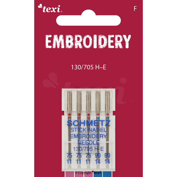 Embroidery needles for household machines, 5 pcs, size 75x3, 90x2