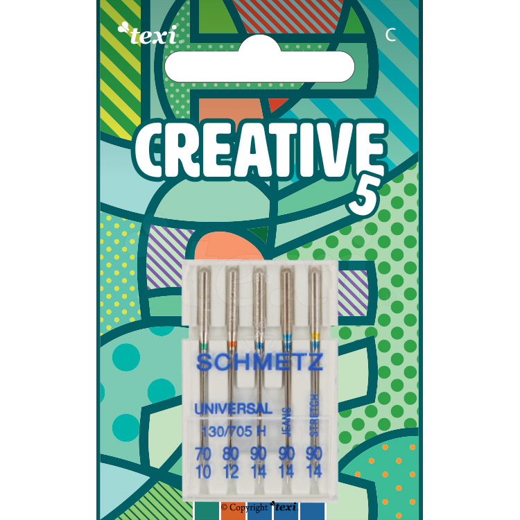 TEXI MIX 130/705 H, H-J, H-S - 70 80 90 - Needles for household machines MIX, 5 pcs, 130/705H 1x70, 1x80, 1x90 + 130/705 H-J 1x90 + 130/705 H-S 1x90 - 2 Needles for household machines MIX, 5 pcs, 130/705H 1x70, 1x80, 1x90 + 130/705 H-J 1x90 + 130/705 H-S 1x90