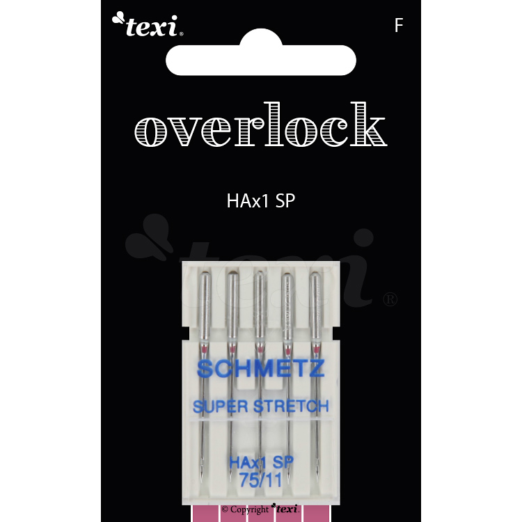 TEXI OVERLOCK HAx1 SP 5X75 - Needles for overlock household machines, 5 pcs, size 75 - 1 Needles for overlock household machines, 5 pcs, size 75