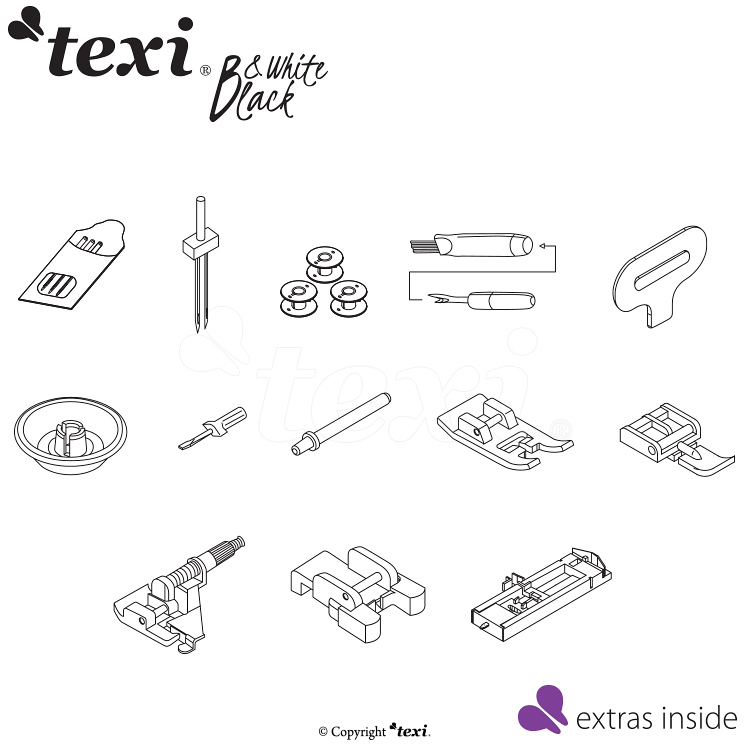 TEXI BLACK&WHITE - Multifunctional, computerized sewing machine - 6 Multifunctional, computerized sewing machine