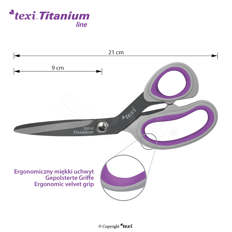  8 1/4" (21 cm) Titanium coated, professional dressmaker scissors