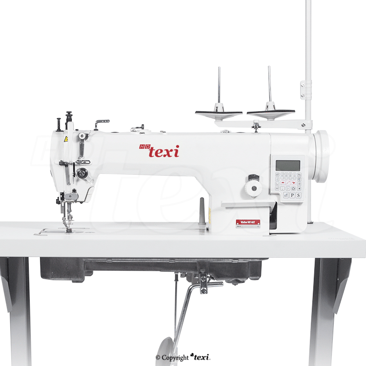 Automatic upholstery and leather lockstitch machine with AC Servo motor bottom feed and walking foot, large hook - complete sewing machine