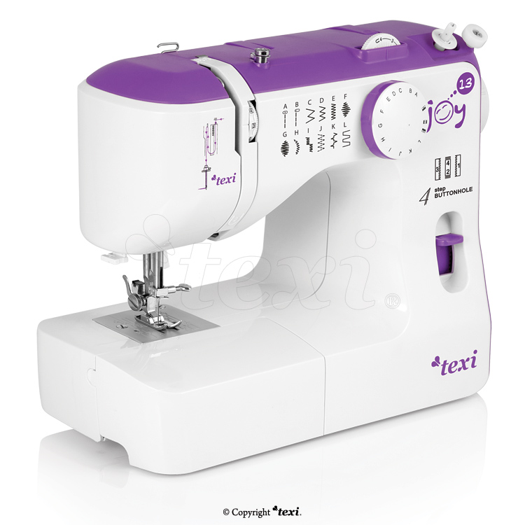 TEXI JOY 13 PURPLE CHRISTMAS SET - Multifunctional mechanical sewing machine, 13 stitches with extras - 1 Multifunctional mechanical sewing machine, 13 stitches with extras