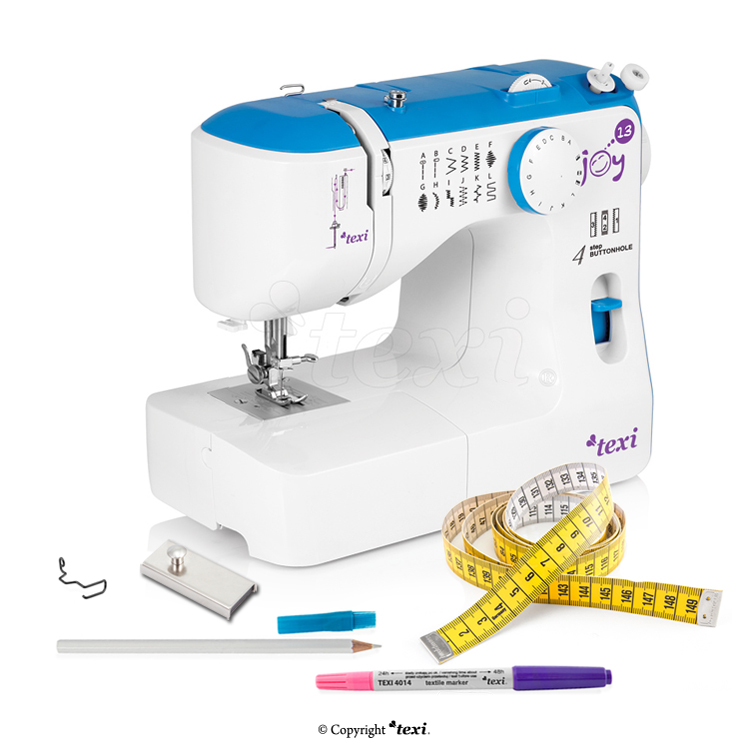 TEXI JOY 13 BLUE KID SET - Multifunctional mechanical sewing machine, 13 stitches - 1 Multifunctional mechanical sewing machine, 13 stitches