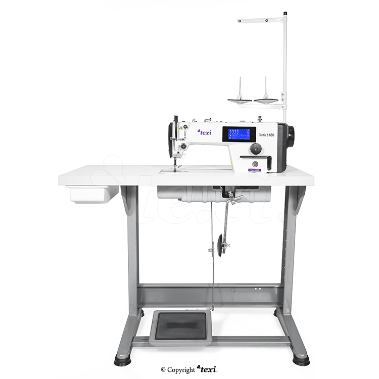 Automatic, mechatronic lockstitch machine with closed lubrication circuit and touch screen panel - the complete sewing machine