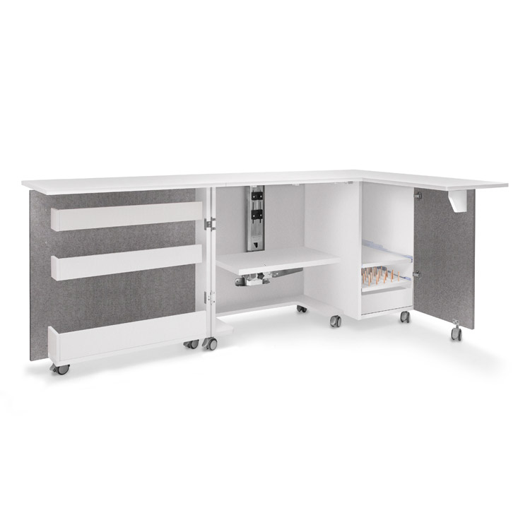 Folding cabinet - tailor's workshop,  grey color