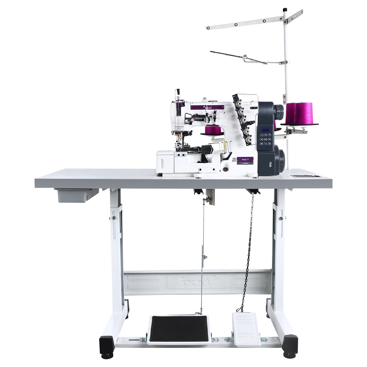 TEXI TRECCIA 1F PREMIUM - Flatbed interlock (coverstitch) 3-needle TEXI TRECCIA 1F - 1 Flatbed interlock (coverstitch) 3-needle TEXI TRECCIA 1F